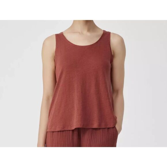 Eileen Fisher Womens Organic Linen Jersey Tank black 2X NEW - Picture 4 of 5